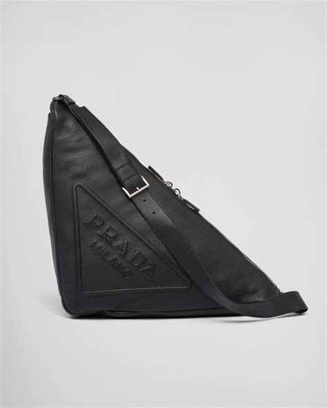 prada messenger bag nylon men|Prada triangle leather bag.